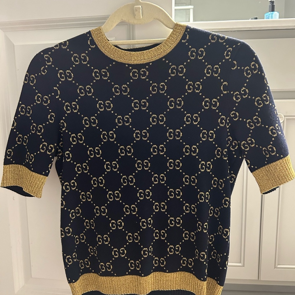 Metallic jacquard-knit cotton-blend sweater
